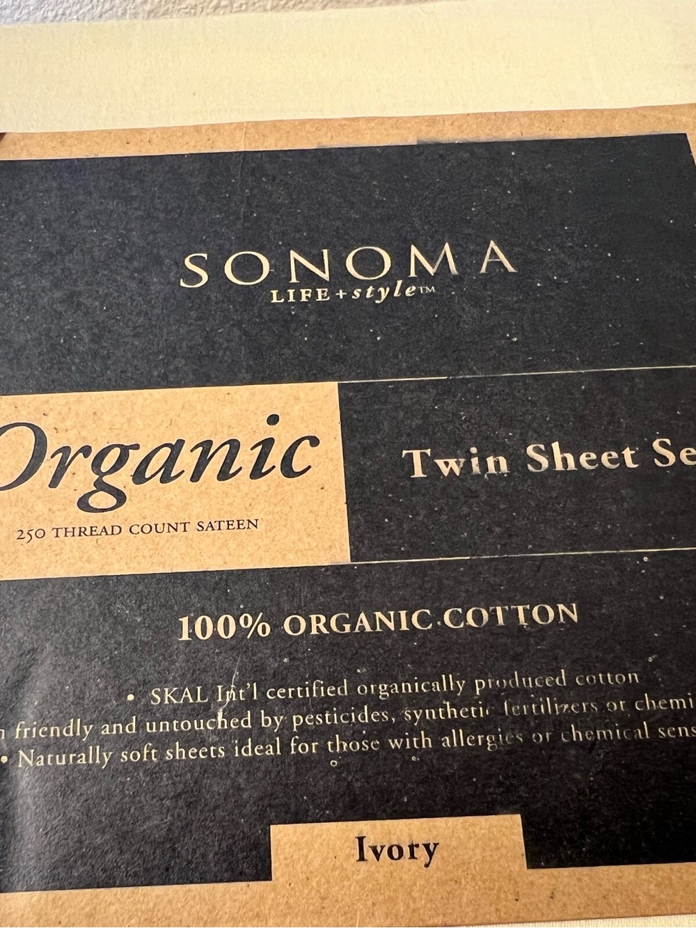 Sonoma organic cotton sheet set Ivory 3 pc set